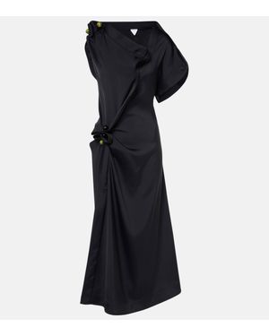 Bottega Veneta Gathered Midi Dress - Black