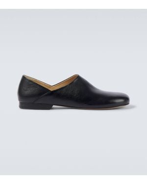 Lemaire Leather Slip-On Loafers - Black