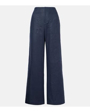 Faithfull the Brand Isotta Linen Wide-Leg Pants - Blue