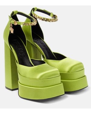 Versace Medusa Satin Platform Pump - Green