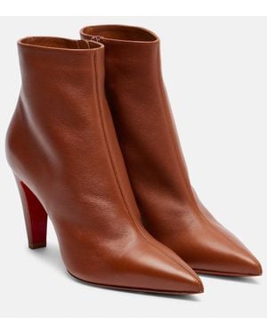 Christian Louboutin Vibella 85 Leather Ankle Boots - Brown