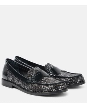 Robert Clergerie Roy Embellished Leather Loafers - Black