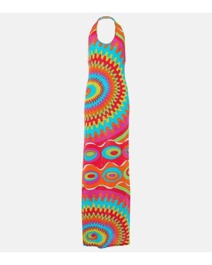PUCCI Bersaglio Halterneck Jersey Maxi Dress - White