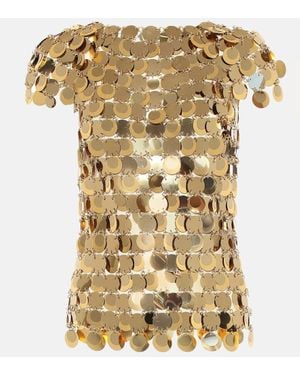 Rabanne Haut à sequins en cotte de maille - Métallisé