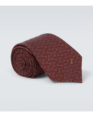 Gucci Krawatte Horsebit Aus Seiden-Jacquard - Rot