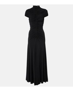 Alaïa Gathered Maxi Dress - Black