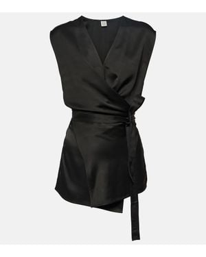 TOTEME Top Aus Satin - Schwarz