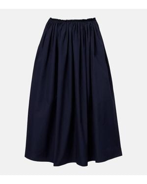 Gabriela Hearst Chiara Cotton Midi Skirt - Blue