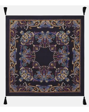 Etro Paisley Silk Scarf - Black