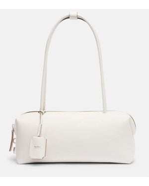 Max Mara Schultertasche Holdall Small Aus Leder - Weiß