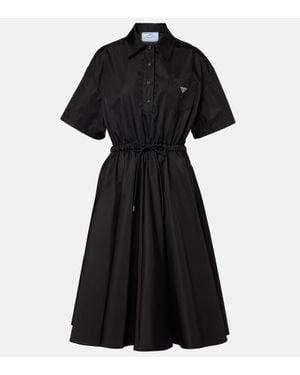 ワンピース PRADA Sand Cotton Shirt Dress Oversized denim shirt dress in blue - Prada | Mytheresa