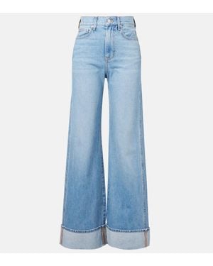 Veronica Beard Taylor High-Rise Wide-Leg Jeans - Blue