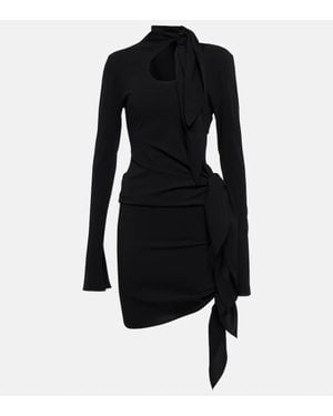 Petar Petrov Robe Asymetrique En Soie Melangee - Noir