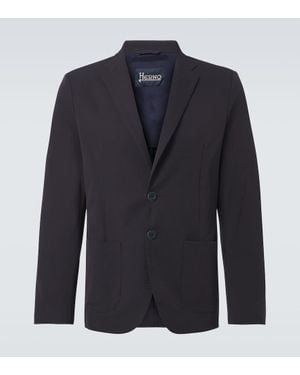 Herno Blazer Aus Seersucker - Blau