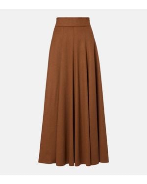 Max Mara Camel Hair Maxi Skirt - Brown