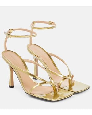 Bottega Veneta Stretch Metallic Leather Sandals