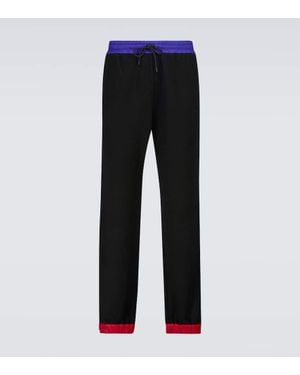 Moncler Fleece Wool-Blend Pants - Black
