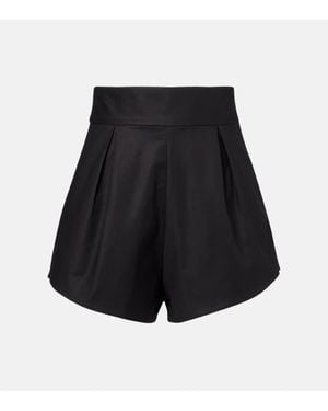 Adriana Degreas High-Rise Cotton-Blend Shorts - Black
