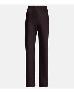 Vince Fluid High-Rise Satin Wide-Leg Trousers - Blue