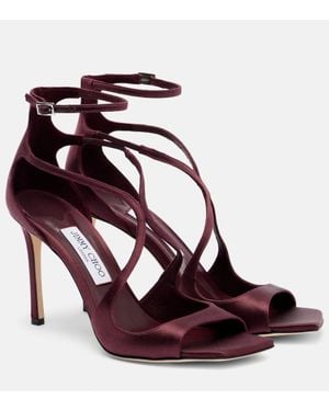 Jimmy Choo Sandalias Azia 95 De Saten - Morado