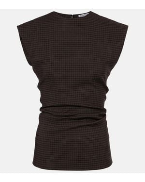 Acne Studios Tanado Checked Wool-Blend Top - Black