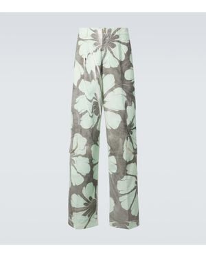 Dries Van Noten Weite Hose Aus Baumwolle - Grün