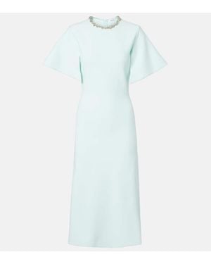 McQueen Cocktailkleid Aus Crepe Mit Kristallen - Blau