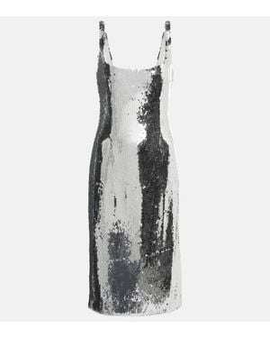 Magda Butrym Sequined Midi Dress - Gray