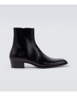 Saint Laurent Ankle Boots Roman Aus Leder - Schwarz