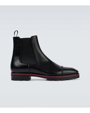 送料関税込み★Christian Louboutin★Melon-spikes レザーブーツ Melon Spikes leather Chelsea boots in black - Christian