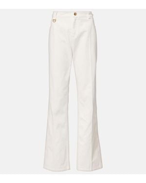Chloé Gerade Hose Aus Baumwoll-Canvas - Weiß