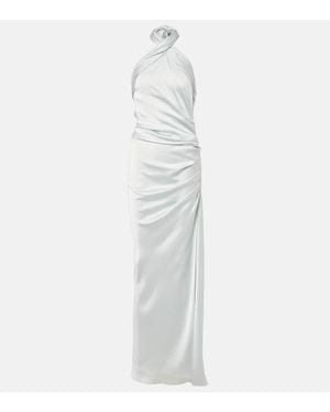 Jonathan Simkhai Draped Satin Maxi Dress - White