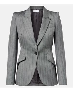 McQueen Blazer Aus Wolle - Grau