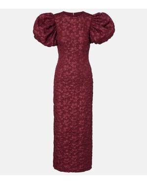 ROTATE BIRGER CHRISTENSEN Lori Jacquard Midi Dress - Red
