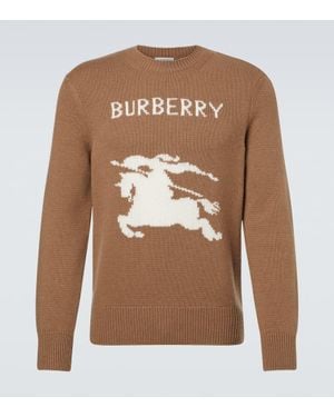 Burberry Logo Wool And Cashmere Sweater - Brown
