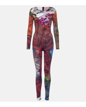 Marine Serre Scarves Second Skin Jersey Catsuit - Red