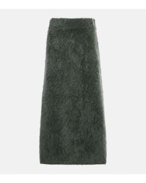 Lisa Yang Asta Knitted Cashmere Midi Skirt - Green