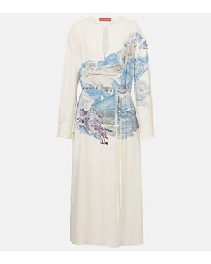 Altuzarra Poppy Printed Silk Midi Dress - Blue