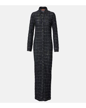 Missoni Checked Lame Shirt Dress - Blue