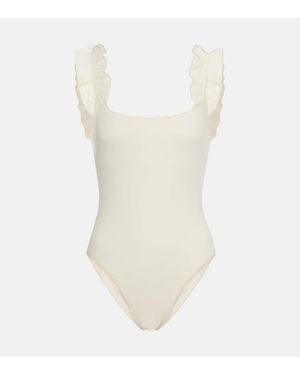 Karla Colletto Banador Willow Con Volantes - Blanco