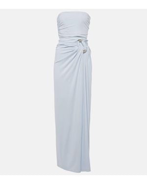 Jonathan Simkhai Emma Draped Jersey Bustier Gown - White