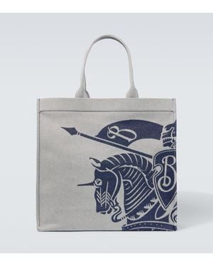 Burberry Tote Ekd Medium Aus Canvas - Blau