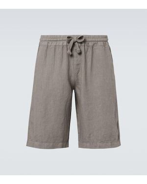 Fedeli Vico Linen Bermuda Shorts - Gray