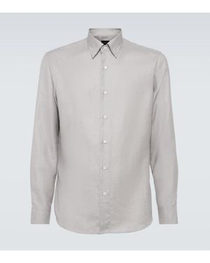 Brioni Silk, Cashmere, And Linen Shirt - White
