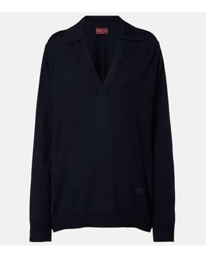 Gucci Pullover Aus Wolle - Blau
