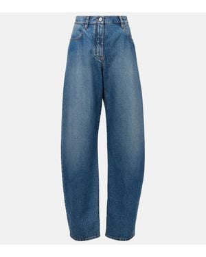Alaïa High-Rise Barrel-Leg Jeans - Blue