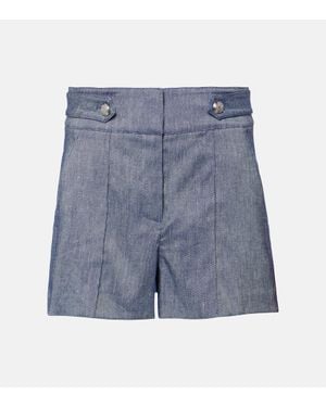 Veronica Beard Shorts Runo De Mezcla De Lino - Azul