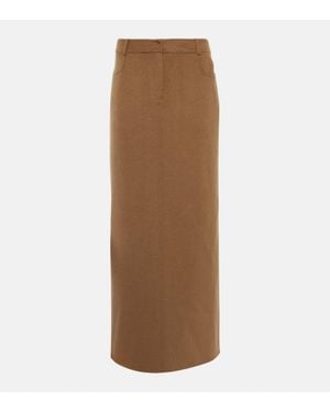 Frankie Shop Malvo Wool-Blend Maxi Skirt - Brown