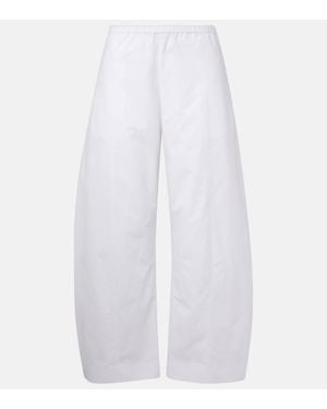 KHAITE Clover Cotton Poplin Wide-Leg Trousers - White