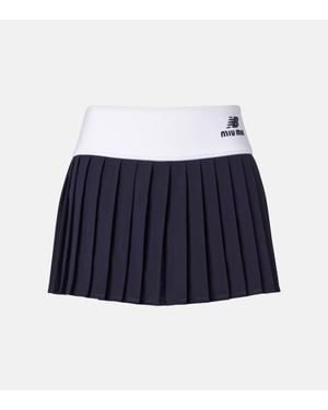Miu Miu X New Balance Pleated Jersey Miniskirt - Blue